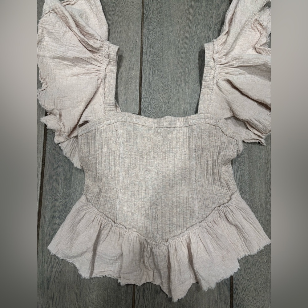 Free People Dreaming Top in Oatmeal Size XS - Picture 4 of 6